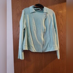 H by Halston Light Mint Colored Moto Style Jacket Good Used Condition Spring 18W